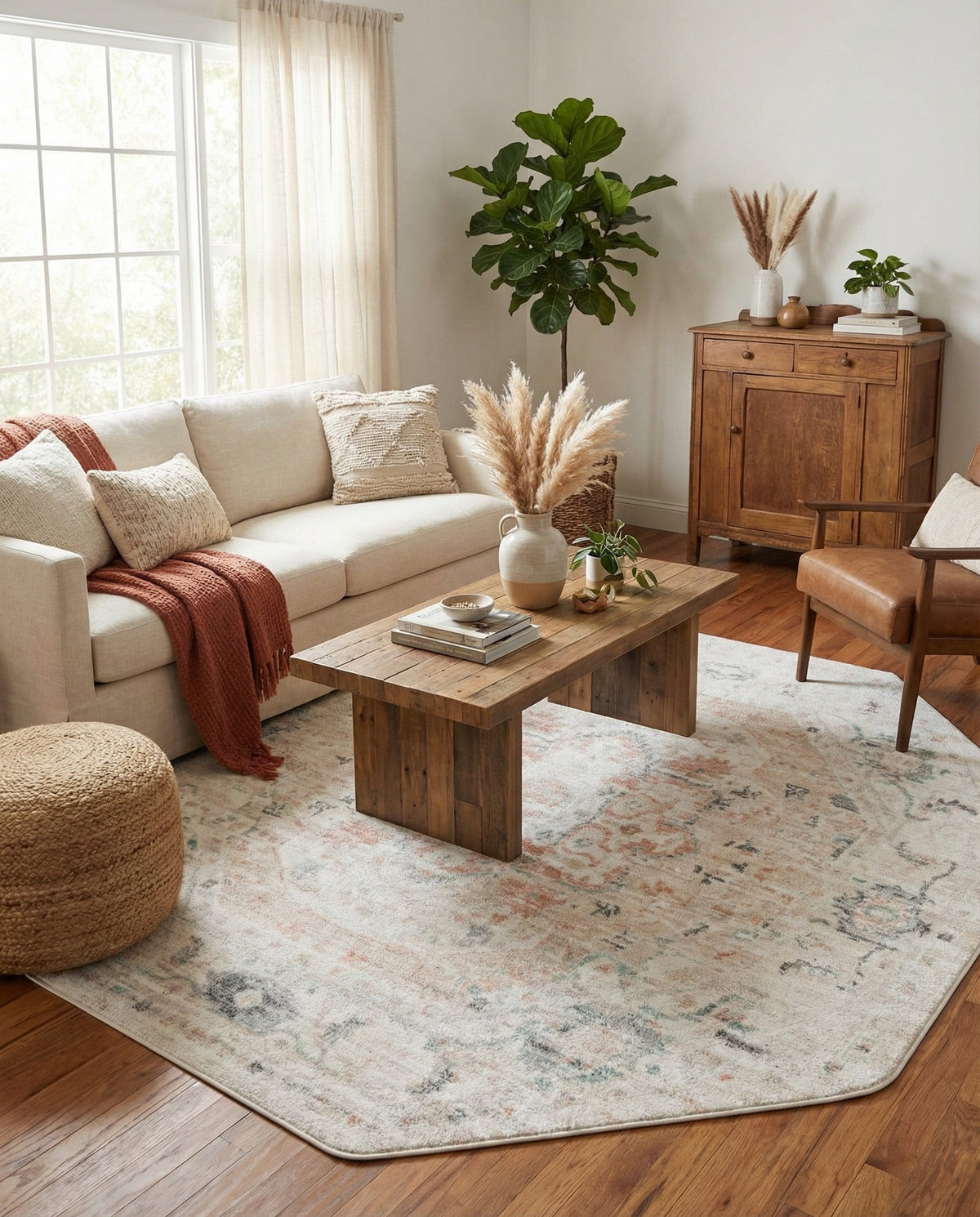 Parisian Elegance Collection Area Rug - Versailles (Ivory) Octagon Ivory  lifestyle 105