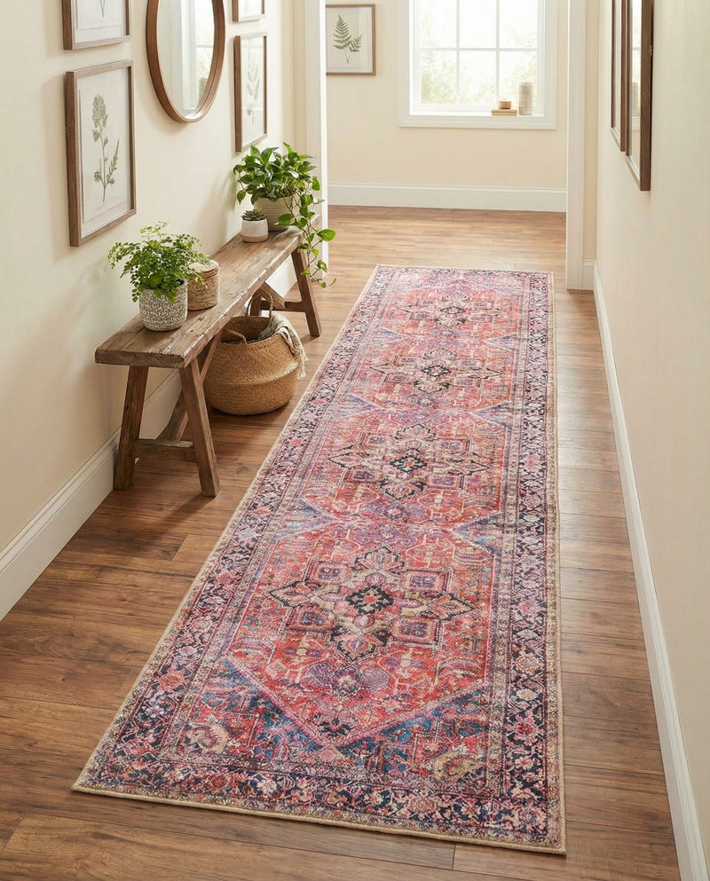 Heritage Elegance Collection Area Rug -  Alhambra Runner Red  lifestyle 71