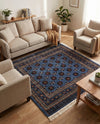 Samarkand Elegance Collection Area Rug -  Margilan (Blue) Square Blue  lifestyle 77