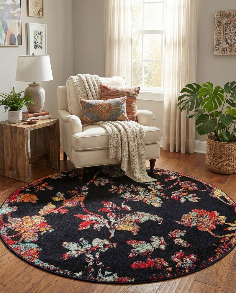 Brighton Terrace Collection Area Rug -  Roedean Round Navy Blue  lifestyle 53