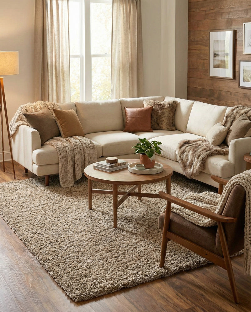 Plush Oasis Collection Area Rug - Serenity (Taupe) Rectangle Taupe  lifestyle 11