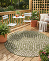Savannah Pergola Collection Area Rug -  Pergola (Green) Round Green  lifestyle 72