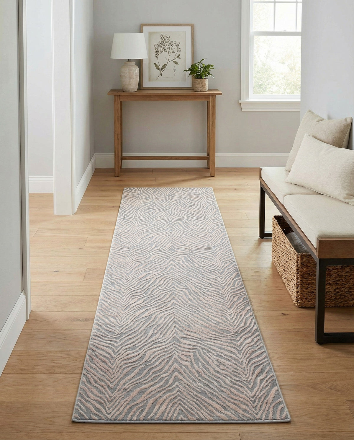 Bloomsbury Elegance Collection Area Rug -  Chelsea Runner Gray and Ivory  lifestyle 172
