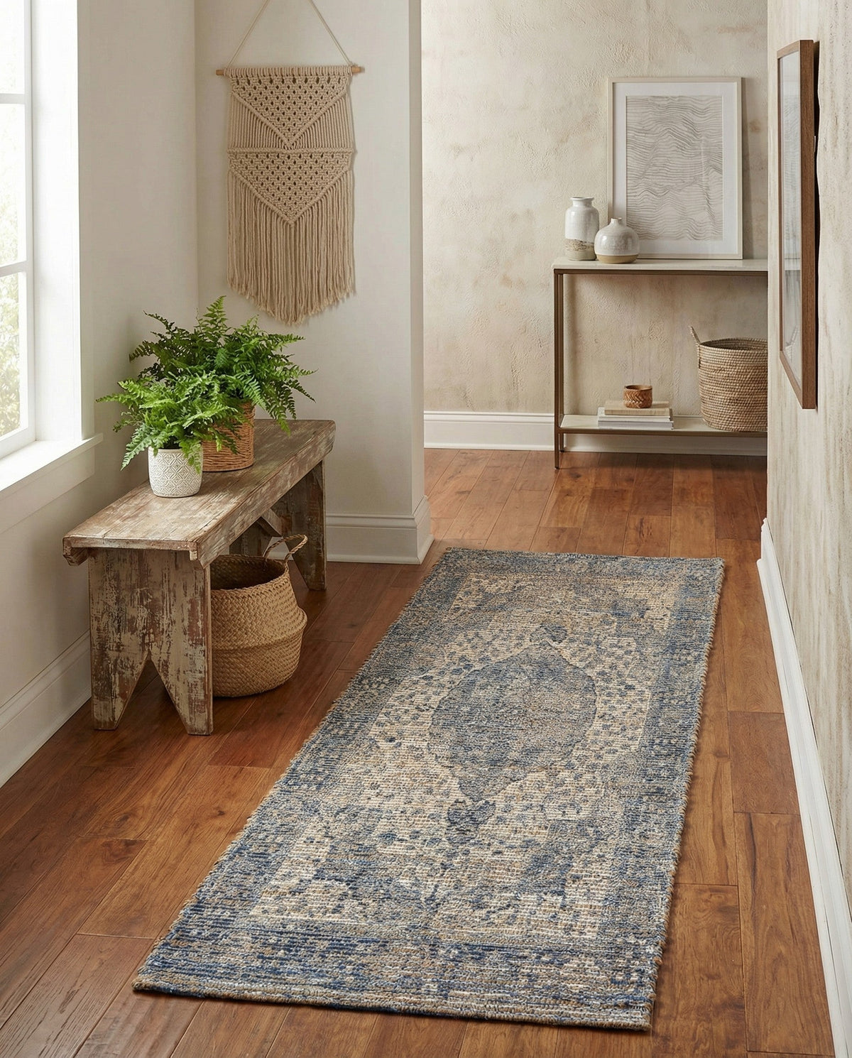 Savannah Threads Collection Area Rug - Charleston Runner Blue  lifestyle 84