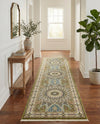 Persian Elegance Collection Area Rug -  Hamedan (Green) Runner Green  lifestyle 32