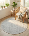 Garden Lattice Charm Collection Area Rug - Arbor (Grey) Round Grey  lifestyle 55