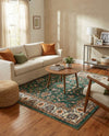 Casablanca Tapestry Collection Area Rug -  Marrakech (Emerald Green) Square Emerald Green  lifestyle 52