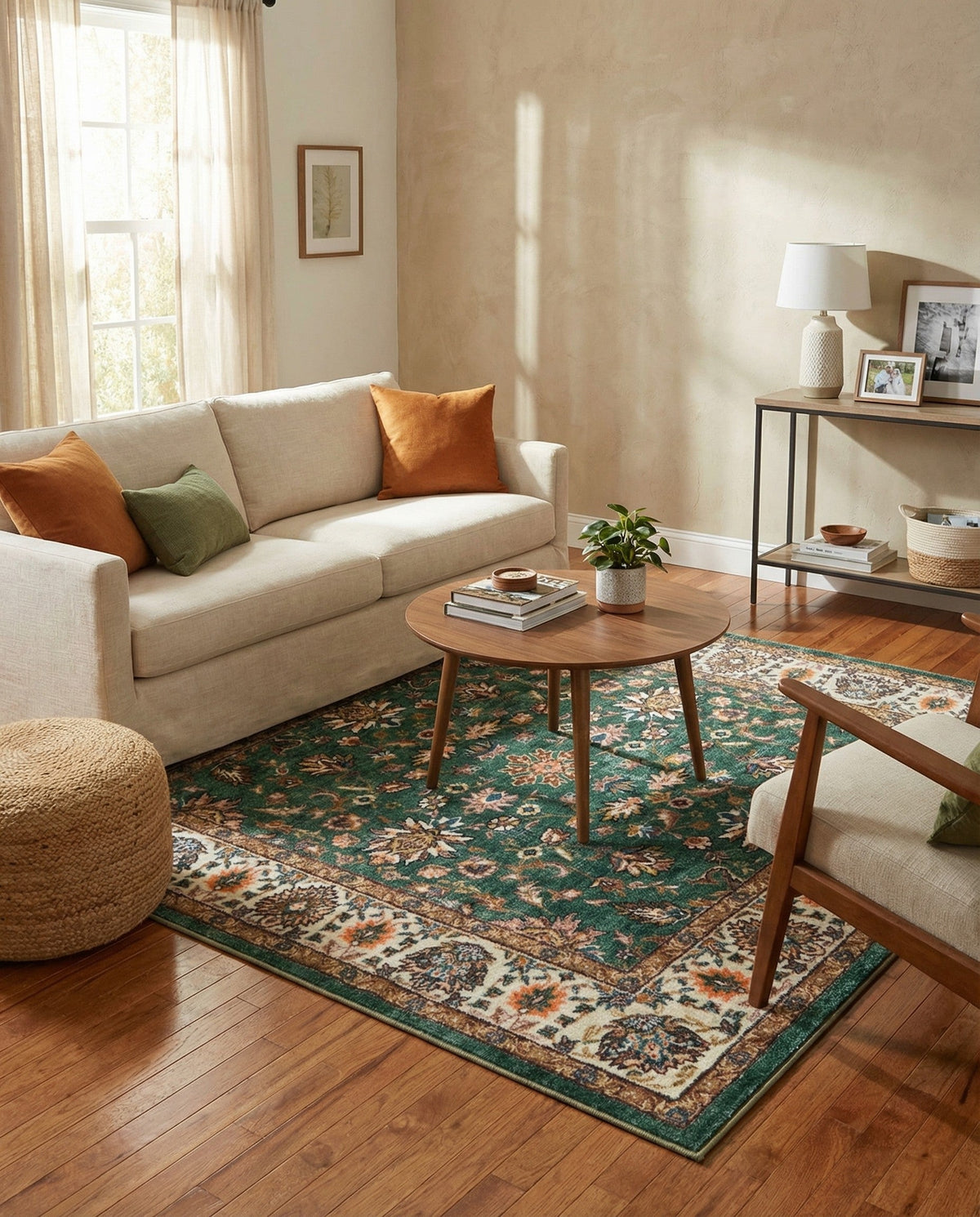 Casablanca Tapestry Collection Area Rug -  Marrakech (Emerald Green) Square Emerald Green  lifestyle 52