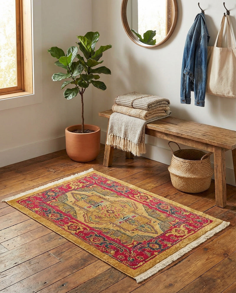 Persian Elegance Collection Area Rug -  Golestan Rectangle Tan  lifestyle 57