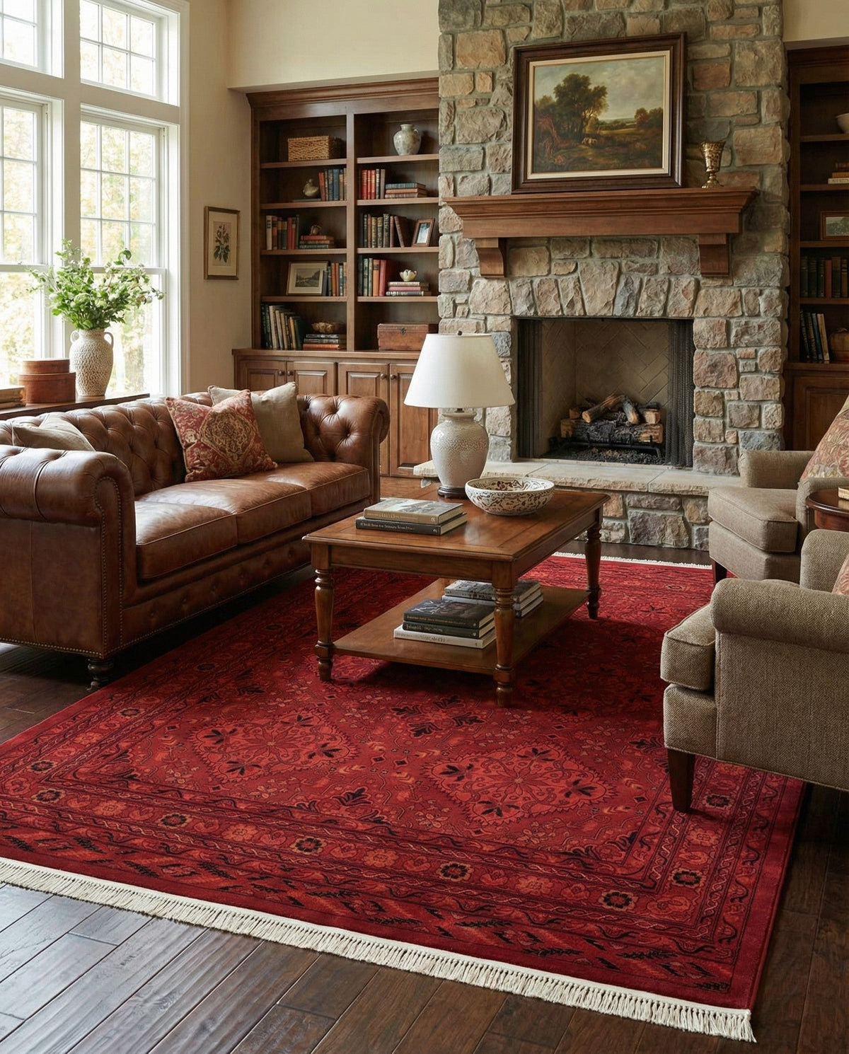 Samarkand Elegance Collection Area Rug -  Samanid Rectangle Red  lifestyle 13