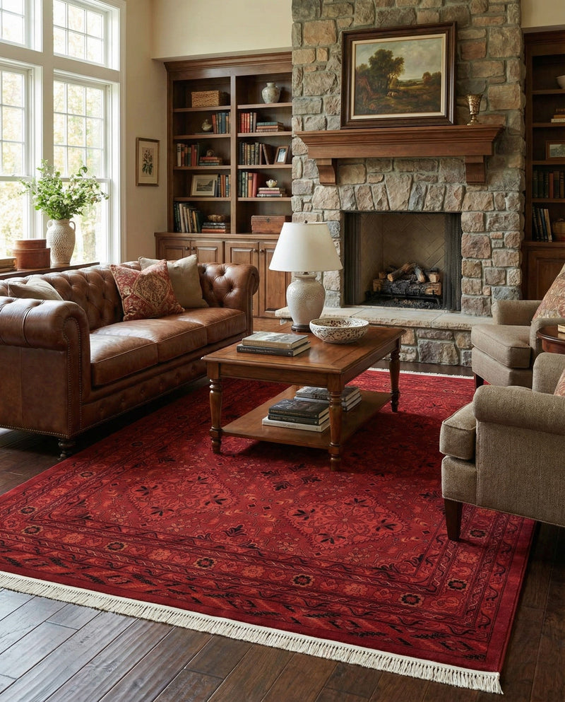 Samarkand Elegance Collection Area Rug -  Samanid Rectangle Red  lifestyle 13