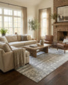 Brighton Stripes Collection Area Rug - Sussex (Gray and Ivory) Rectangle Gray and Ivory  lifestyle 7