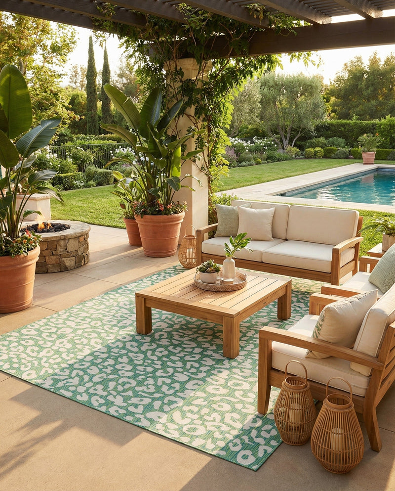 Savannah Escape Collection Area Rug -  Amazon (Green Blue) Rectangle Green Blue  lifestyle 30