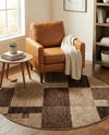 Autumn Meadow Collection Area Rug -  Sycamoreside (Light Brown) Round Light Brown  lifestyle 55
