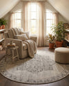 Mykonos Manor Collection Area Rug -  Tinos (Ivory) Round Ivory  lifestyle 64