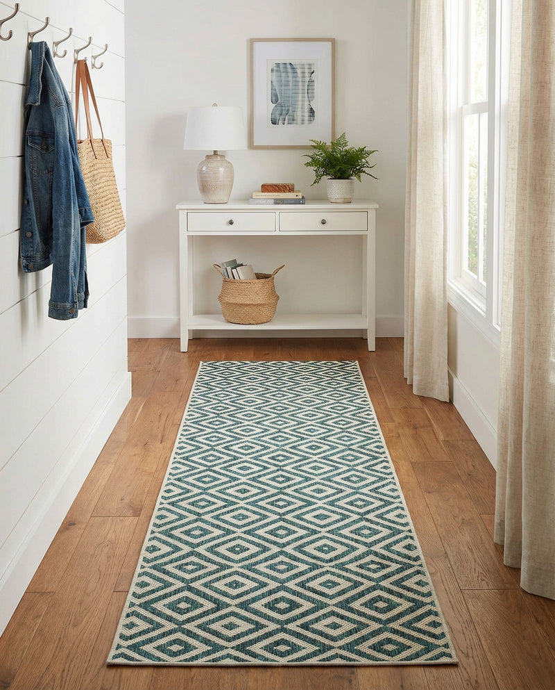 Urban Oasis Rugs Collection Area Rug -  Rooftop (Teal) Runner Teal  lifestyle 38