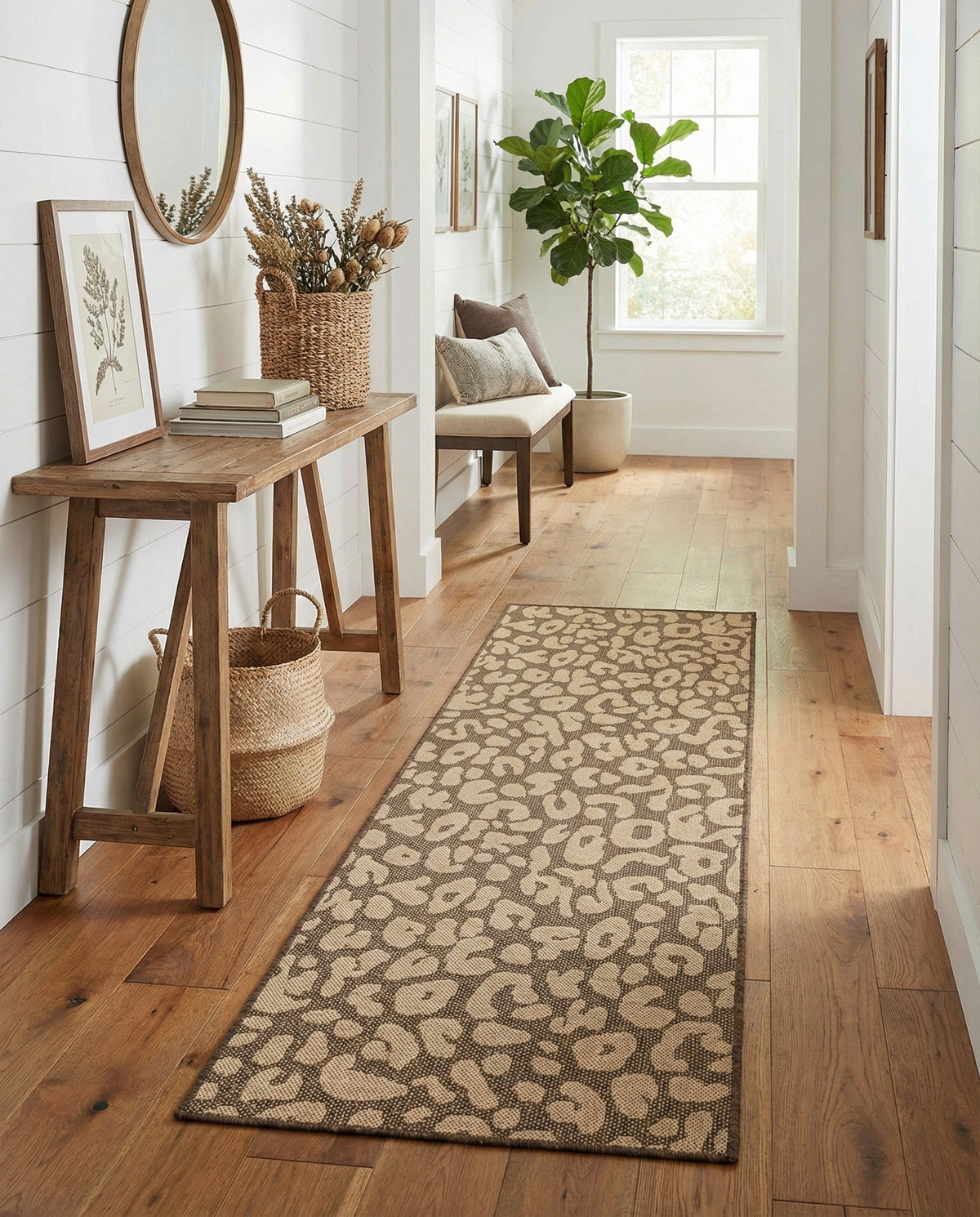 Sahara Sands Collection Area Rug -  Buto Runner Brown  lifestyle 80