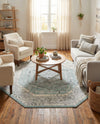 Adriana Terrace Collection Area Rug - Capri (Aqua) Octagon Aqua  lifestyle 17