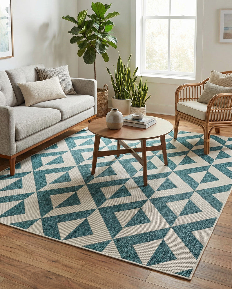 Urban Oasis Rugs Collection Area Rug -  Highrise (Teal) Rectangle Teal  lifestyle 19