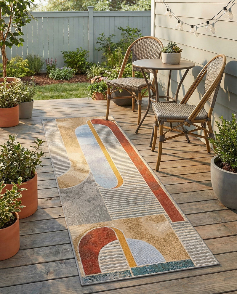 Urban Terrace Collection Area Rug -  Deck Runner Multi  lifestyle 76