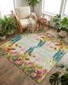 Seaside Blooms Collection Area Rug -  Amalfi Square Multi  lifestyle 62