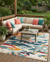 Outdoor Marrakesh Collection Area Rug -  Meknes Rectangle Multi  lifestyle 11