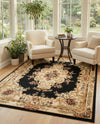 Versailles Elegance Collection Area Rug -  Vincennes Rectangle Black  lifestyle 38