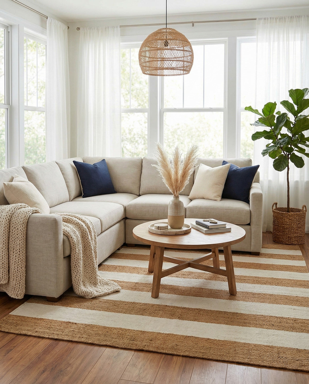 Martha's Vineyard Blueprints Collection Area Rug - Edgartown Square Tan Sand  lifestyle 168