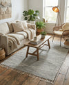Thar Cotton Collection Area Rug - Jaisalmer (Light Gray) Rectangle Light Gray  lifestyle 13