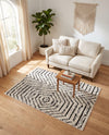 Marrakech Mosaic Collection Area Rug -  Tangier Rectangle Black and White  lifestyle 22