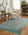 Caribbean Breeze Collection Area Rug -  Martinique Rectangle Turquoise  lifestyle 20