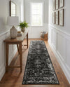 Riviera Elegance Collection Area Rug - Antibes (Black) Runner Black  lifestyle 51