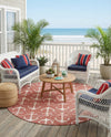Seaside Haven Rugs Collection Area Rug - Sapphire (Rust Red) Round Rust Red  lifestyle 37