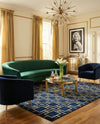 Hollywood Luxe Collection Area Rug -  Beverly (Navy Blue Gold) Rectangle Navy Blue Gold  lifestyle 5