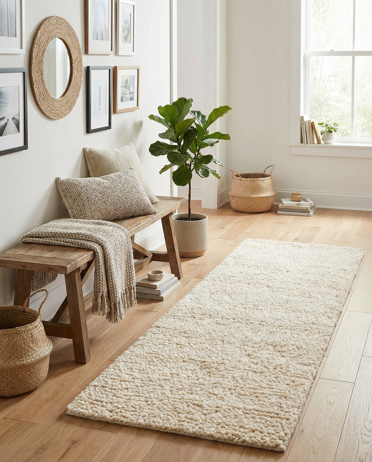 Wellington Luxe Shag Collection Area Rug - Kapiti Runner Moroccan Ivory  lifestyle 100