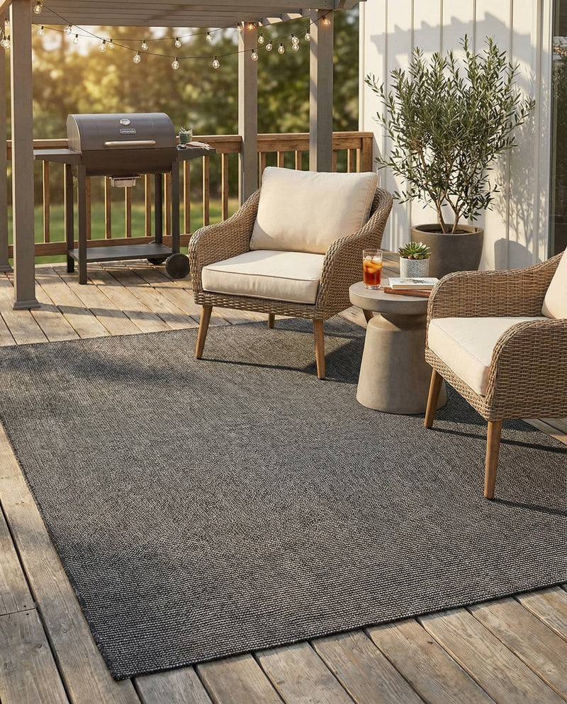 Jill Zarin Sedona Oasis Outdoor Collection Area Rug - Coconino (Black Sky) Square Black Sky  lifestyle 43