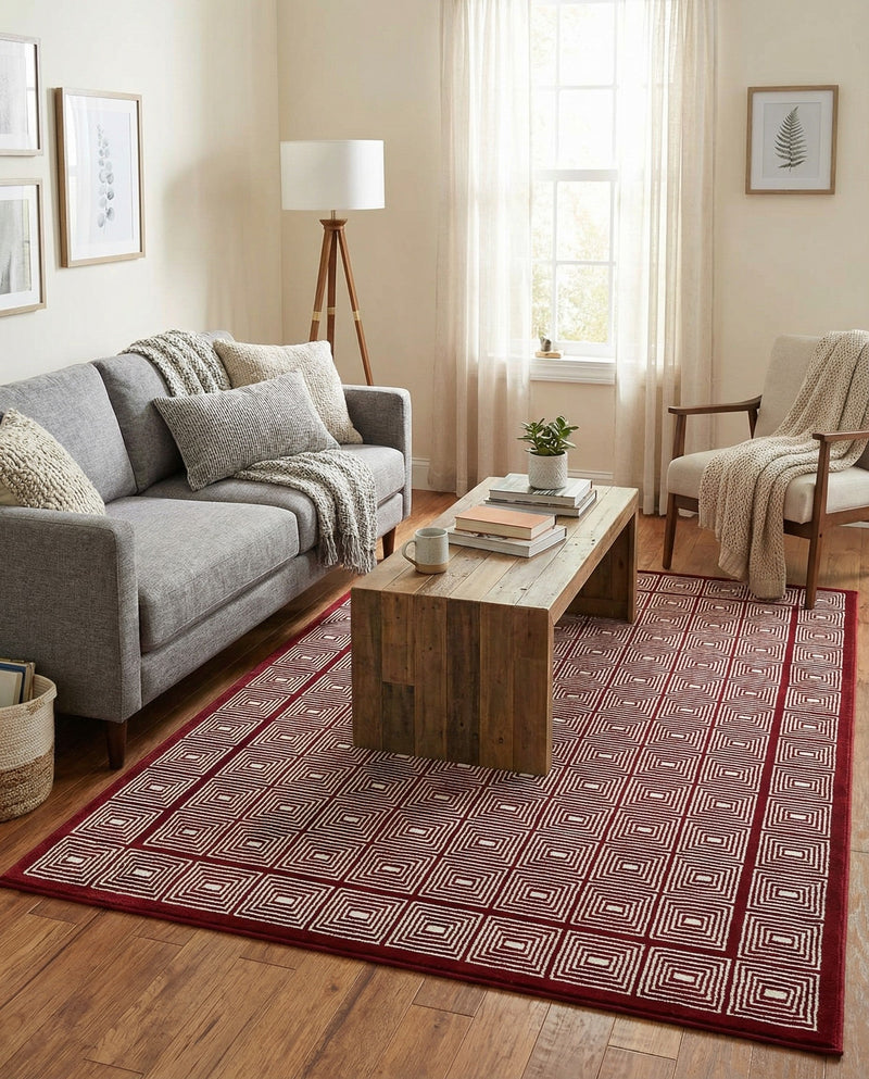 Aravalli Collection Area Rug -  Jaipur Rectangle Burgundy Red  lifestyle 32