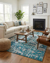 Geneva Terrace Collection Area Rug -  Morges Rectangle Blue  lifestyle 11