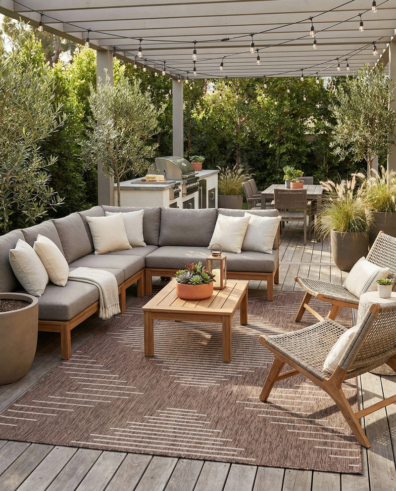 Urban Terrace Collection Area Rug -  Chelsea (Brown) Rectangle Brown  lifestyle 26