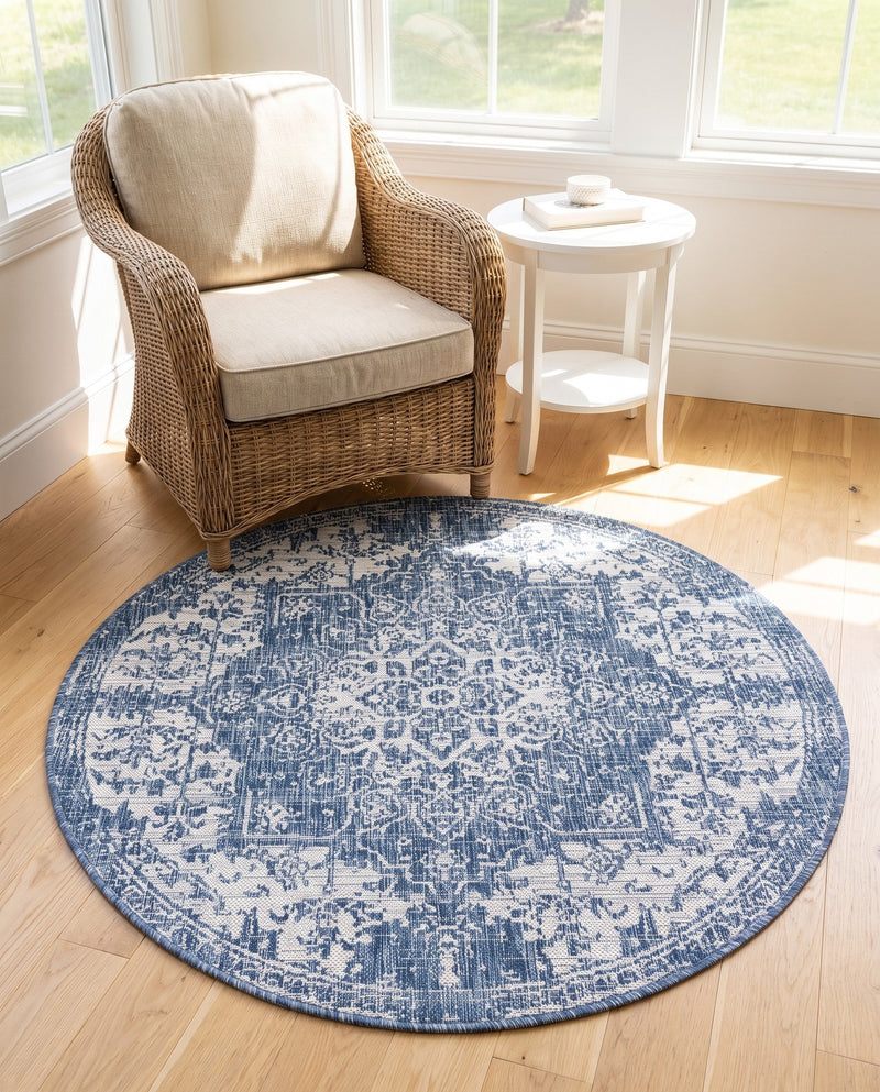 Urban Oasis Rugs Collection Area Rug -  Penthouse (Blue) Round Blue  lifestyle 79