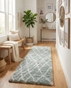 Cozy Haven Shag Collection Area Rug - Serenity (Sage Green) Runner Sage Green  lifestyle 33