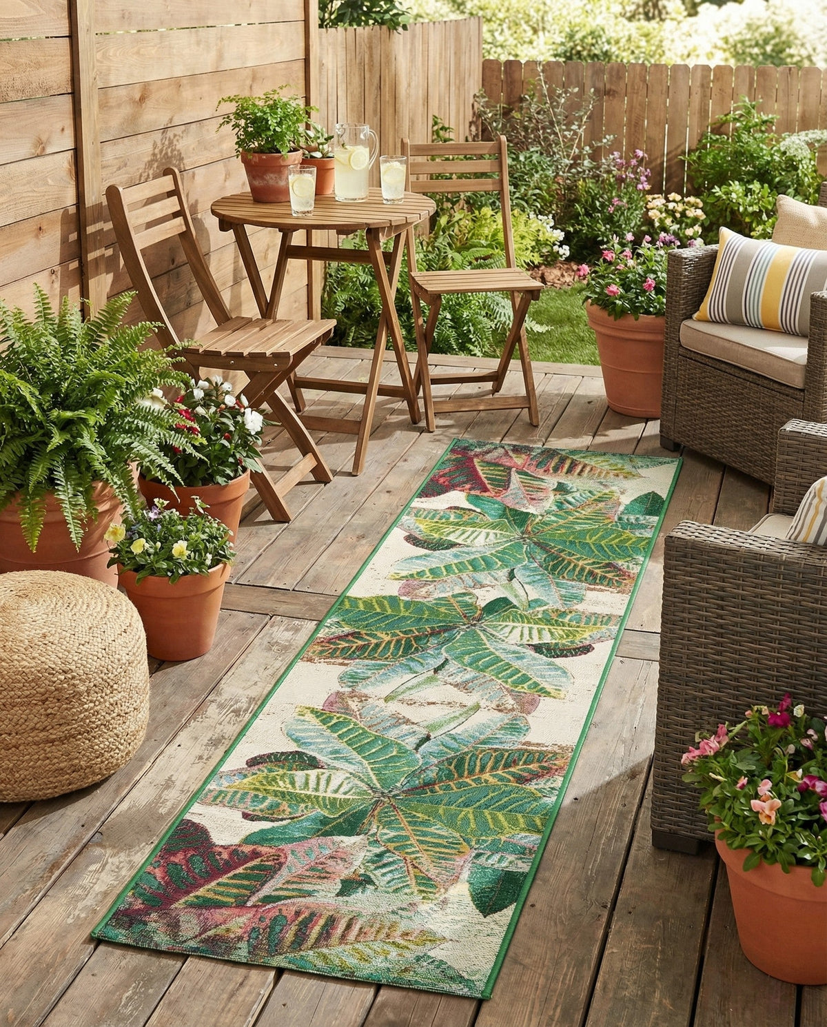 Seaside Blooms Collection Area Rug -  Fern Runner Multi  lifestyle 133