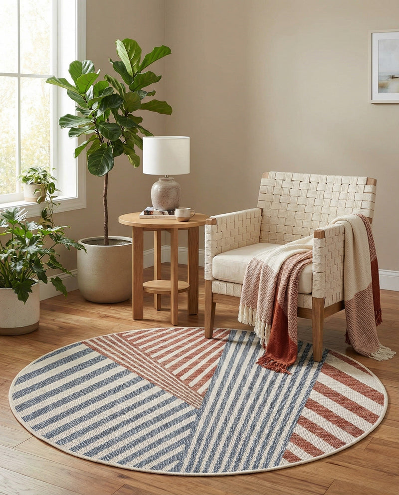Urban Oasis Rugs Collection Area Rug -  Loft Round Blue  lifestyle 55