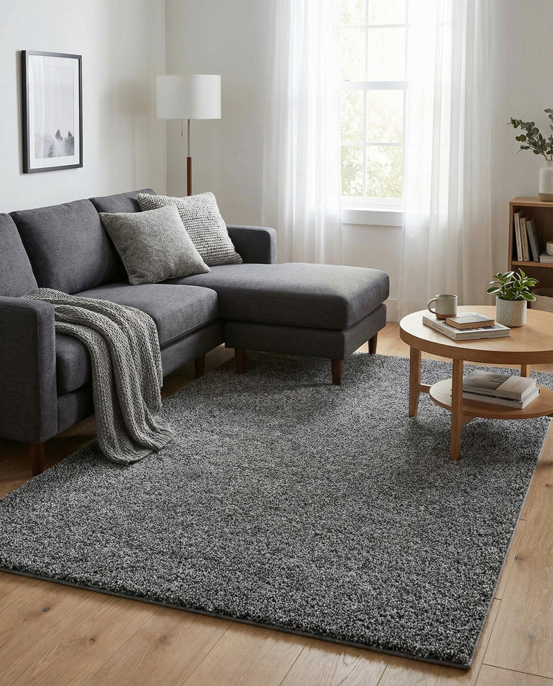 Cozy Comfort Shag Collection Area Rug - Haven (Pebble Gray) Rectangle Pebble Gray  lifestyle 8