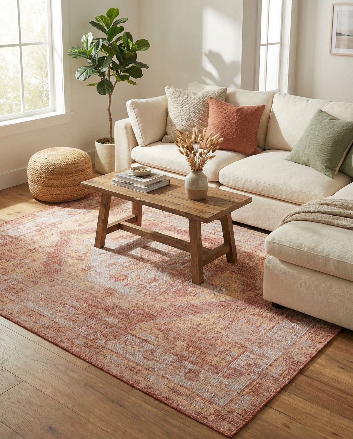 Patio Heritage Collection Area Rug -  Augusta (Rust Red) Rectangle Rust Red  lifestyle 15