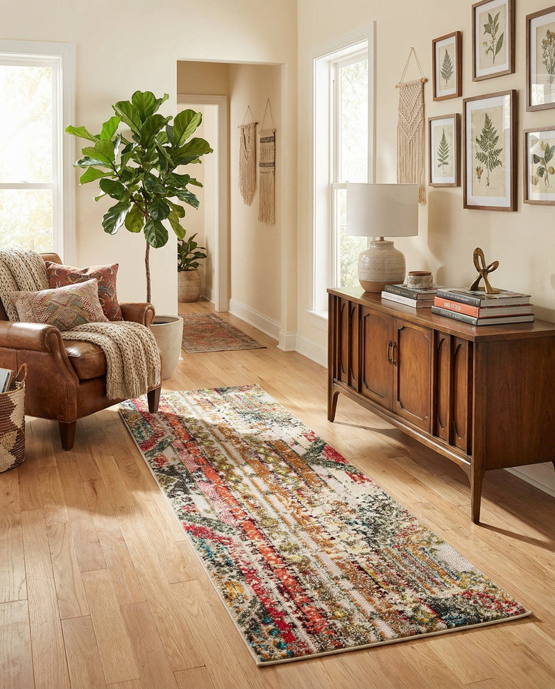 Outdoor Marrakesh Collection Area Rug -  Agadir Runner Multi Beige  lifestyle 55