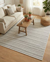 Seaside Stripes Collection Area Rug -  Boardwalk (Beige) Rectangle Beige  lifestyle 14