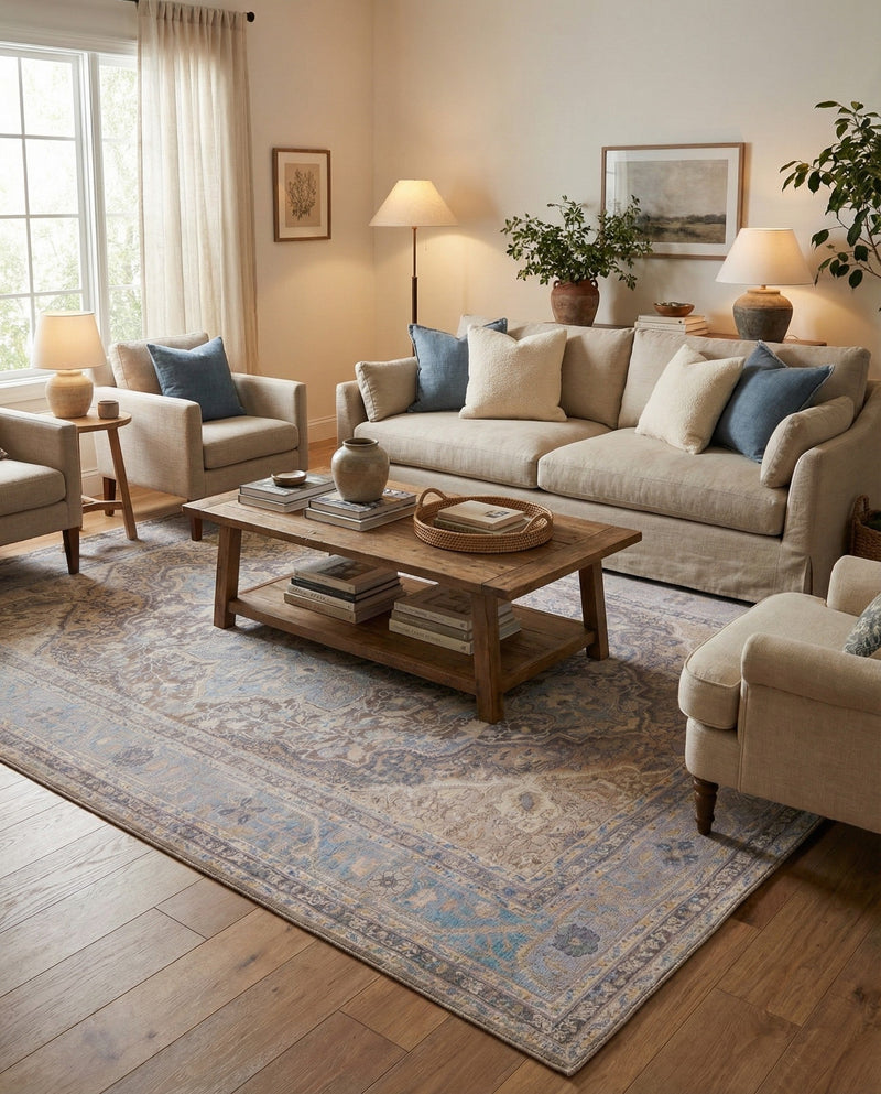 Heritage Elegance Collection Area Rug -  Schonbrunn Rectangle Cream  lifestyle 19