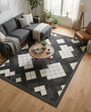 Urban Terrace Collection Area Rug -  Williamsburg Rectangle Black and White  lifestyle 8