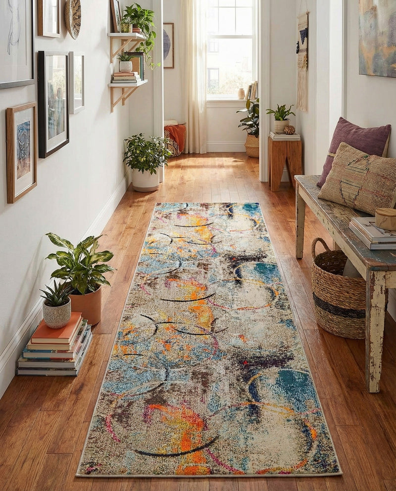 Chromatic Oasis Collection Area Rug -  Fresco Runner Multi  lifestyle 57